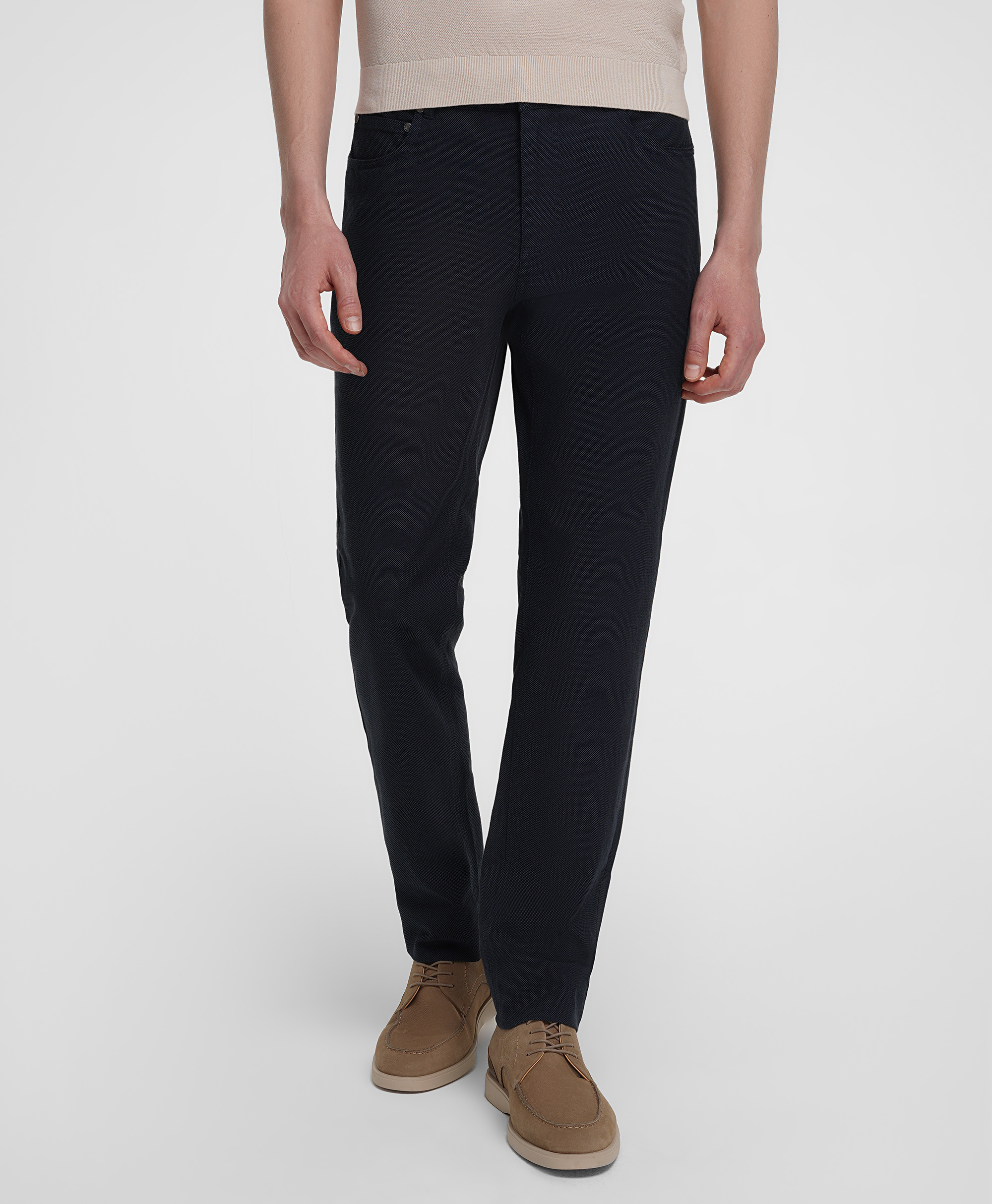 Брюки 5 карманов, полуприлегающий силуэт