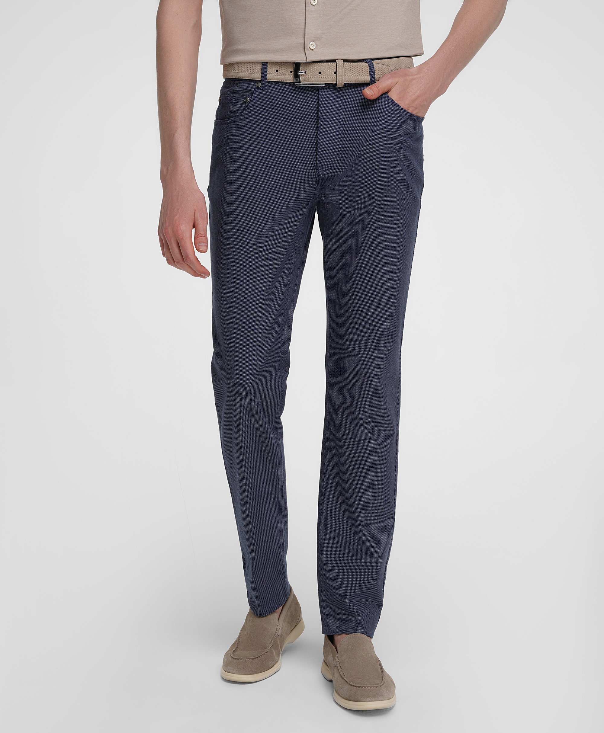 Брюки 5 карманов, полуприлегающий силуэт