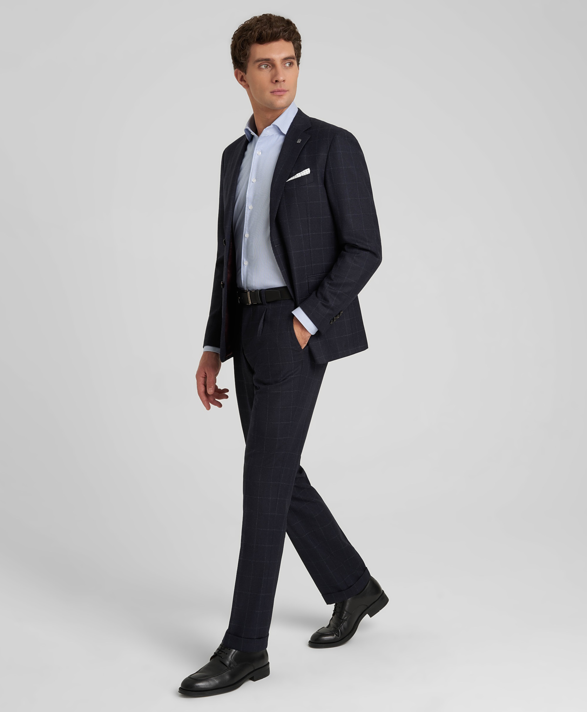 Брюки костюмные фланелевые, прямой силуэт