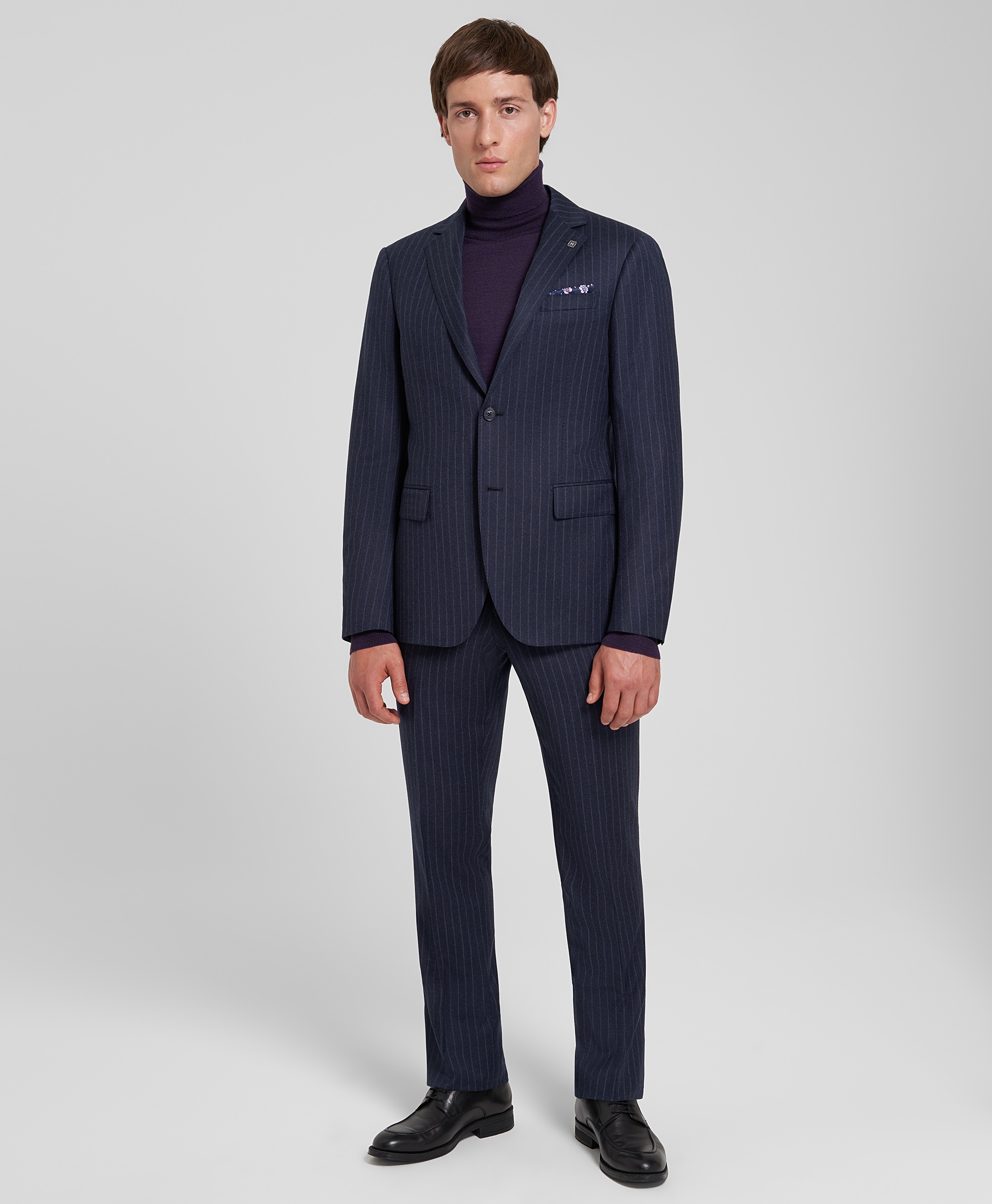 Костюмные фланелевые брюки из итальянской шерстяной мериносовой ткани REDA