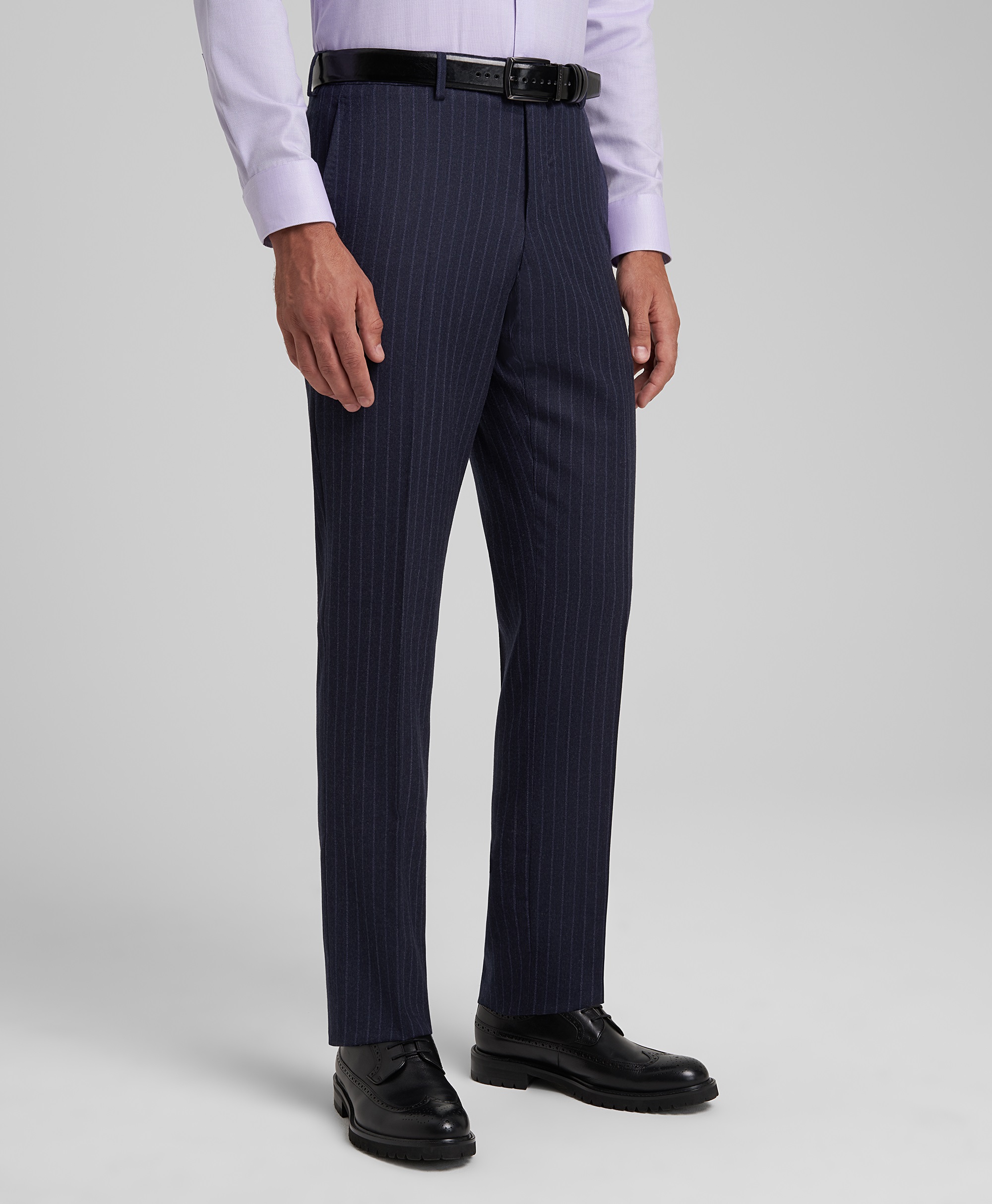Костюмные брюки в полоску, полуприлегающий силуэт