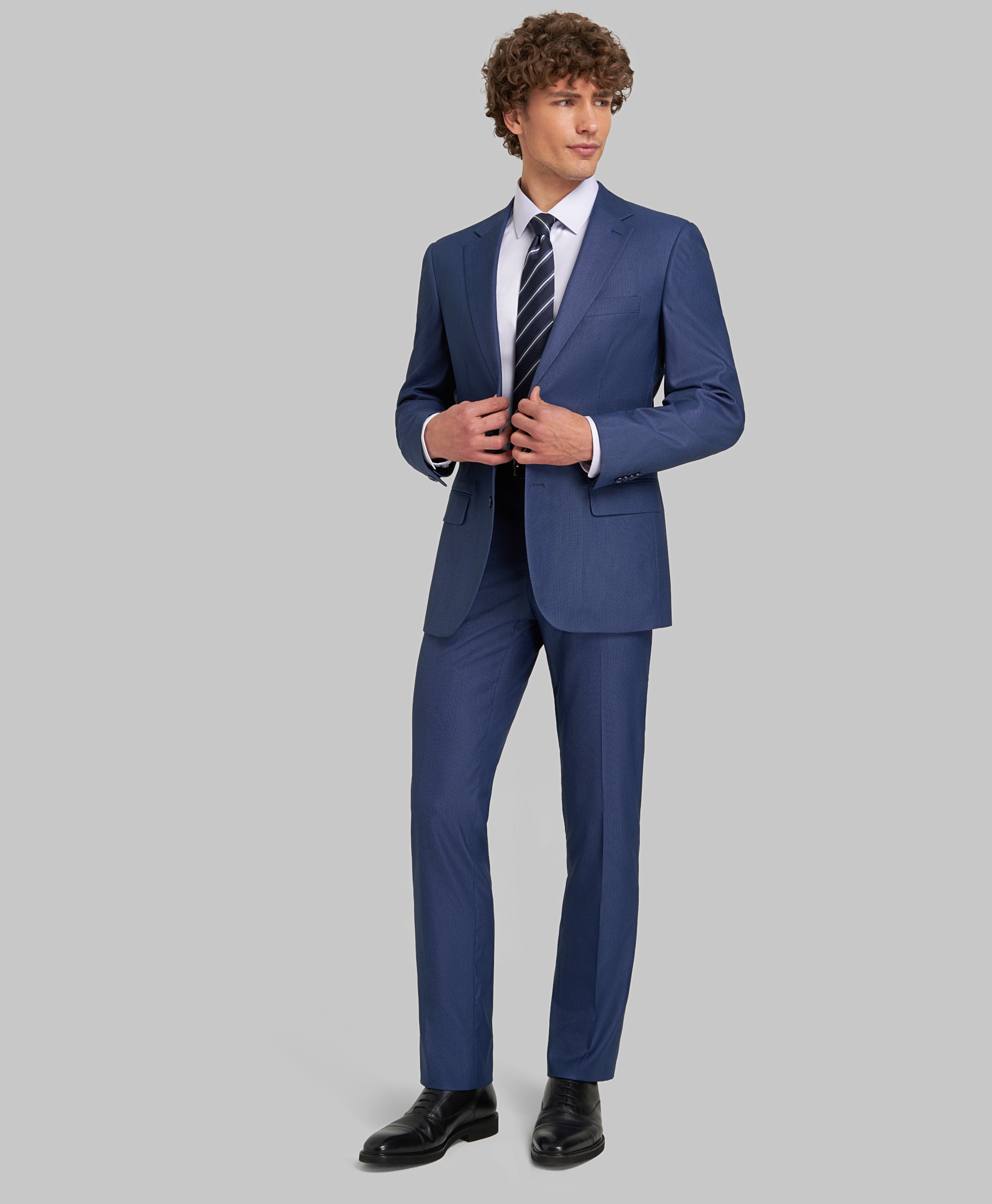 Брюки костюмные из эластичной ткани, прямой силуэт