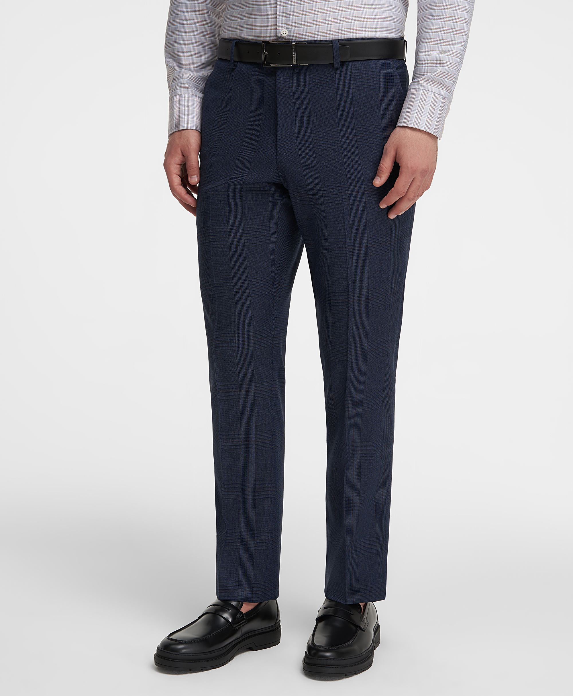 Брюки костюмные из эластичной ткани, прямой силуэт