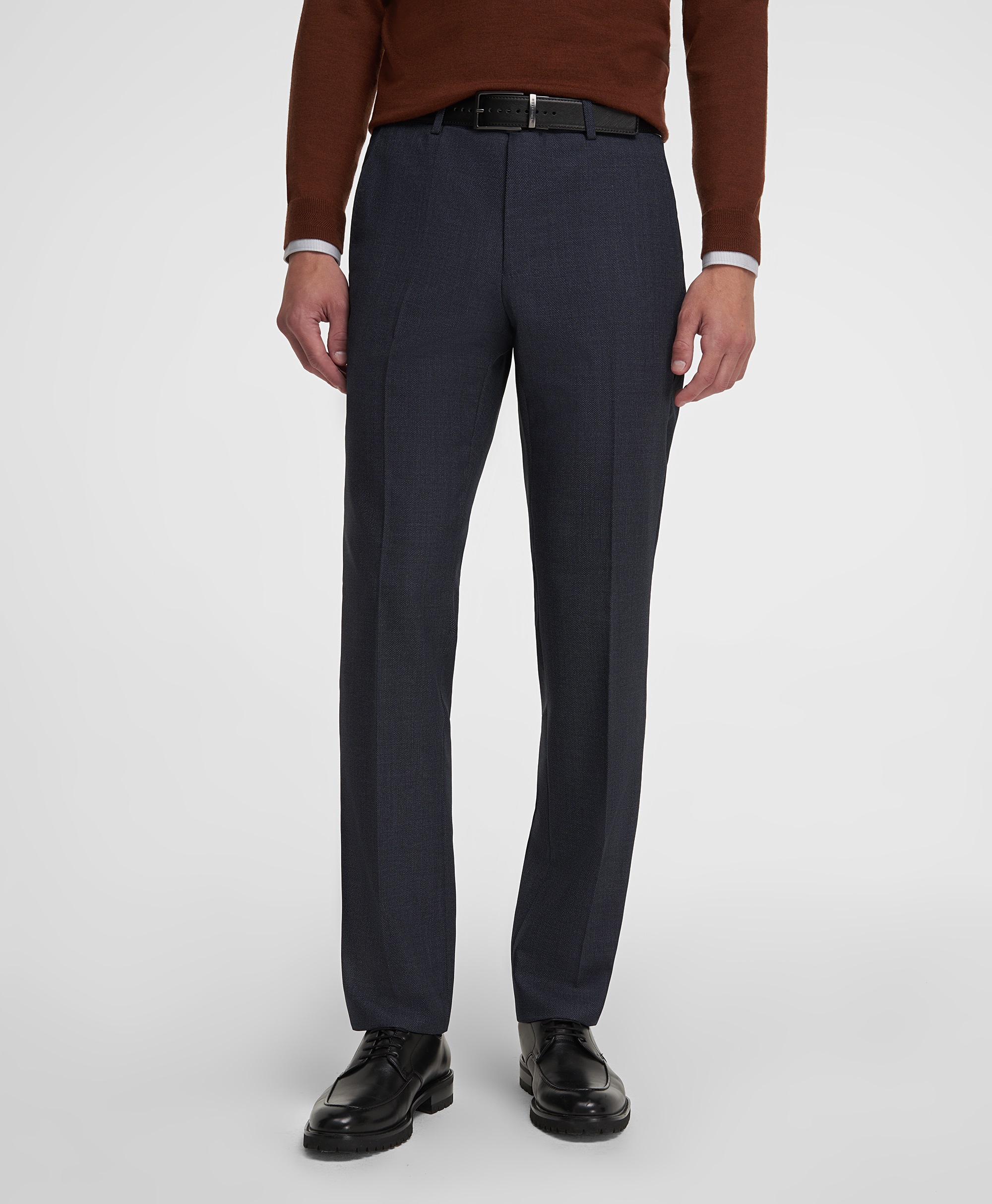 Брюки костюмные из ткани с содержанием шерсти, прямой силуэт