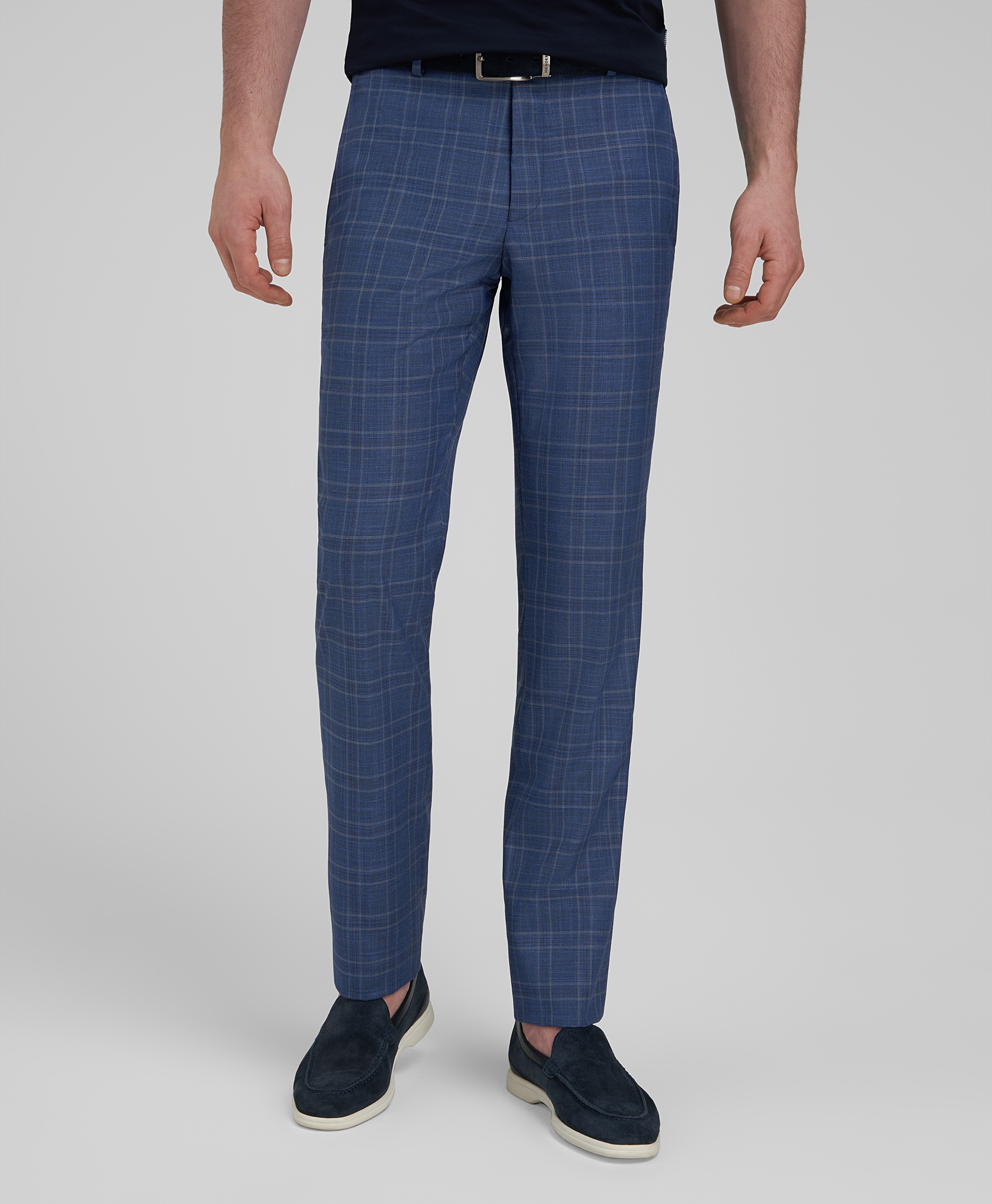 Брюки костюмные из эластичной ткани, прямой силуэт