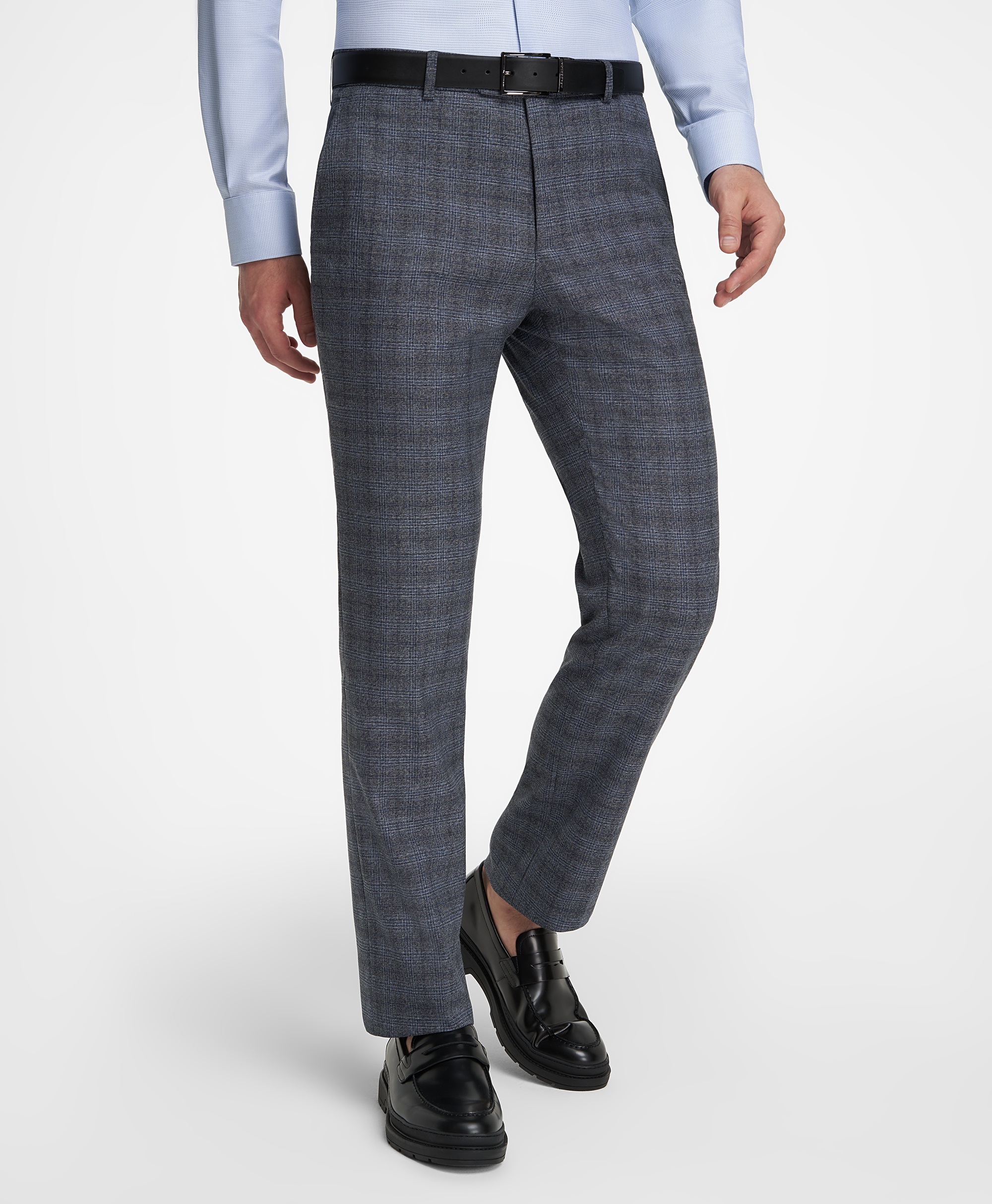 Брюки костюмные из эластичной ткани, прямой силуэт