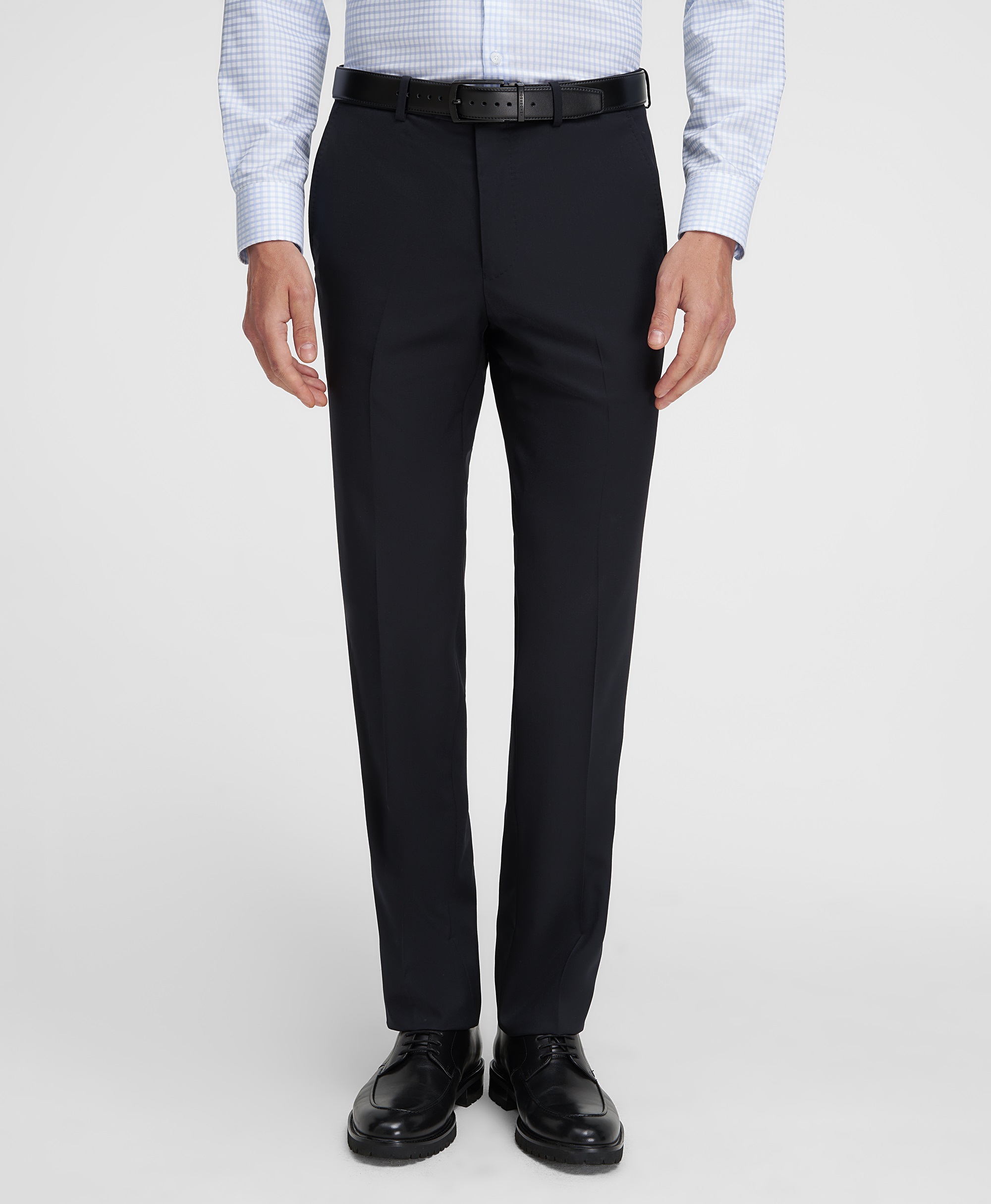 Брюки костюмные из эластичной ткани, прямой силуэт