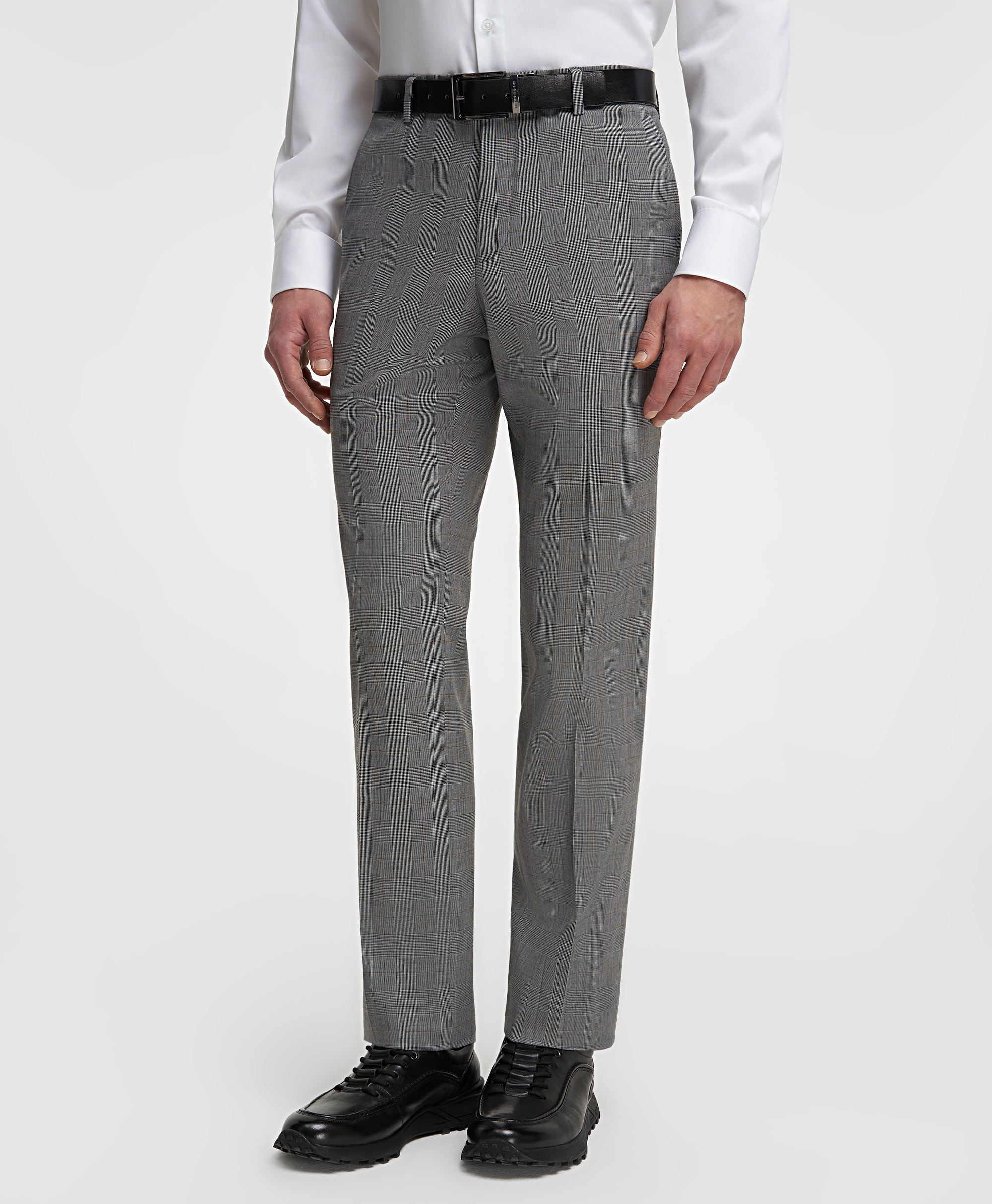 Брюки костюмные из эластичной ткани, прямой силуэт