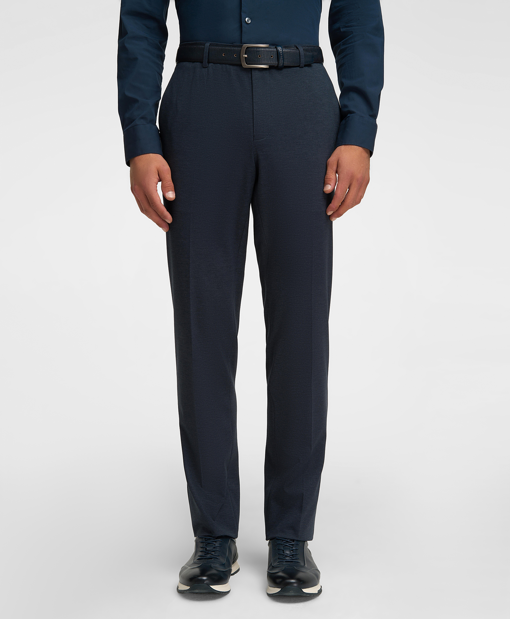 Брюки костюмные трикотажные, прямой силуэт