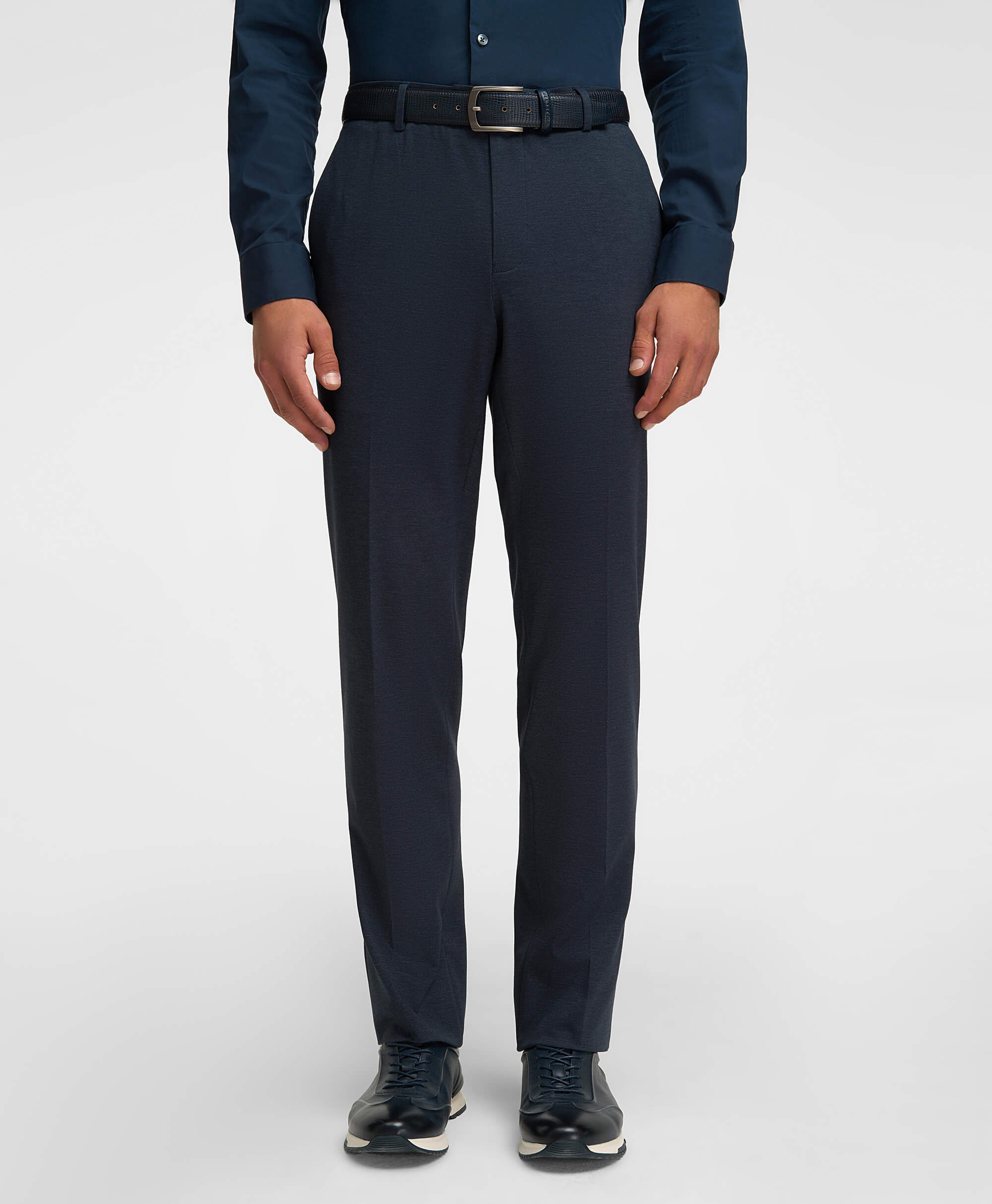Брюки костюмные трикотажные, прямой силуэт TR1-0296-R NAVY- купить в ...