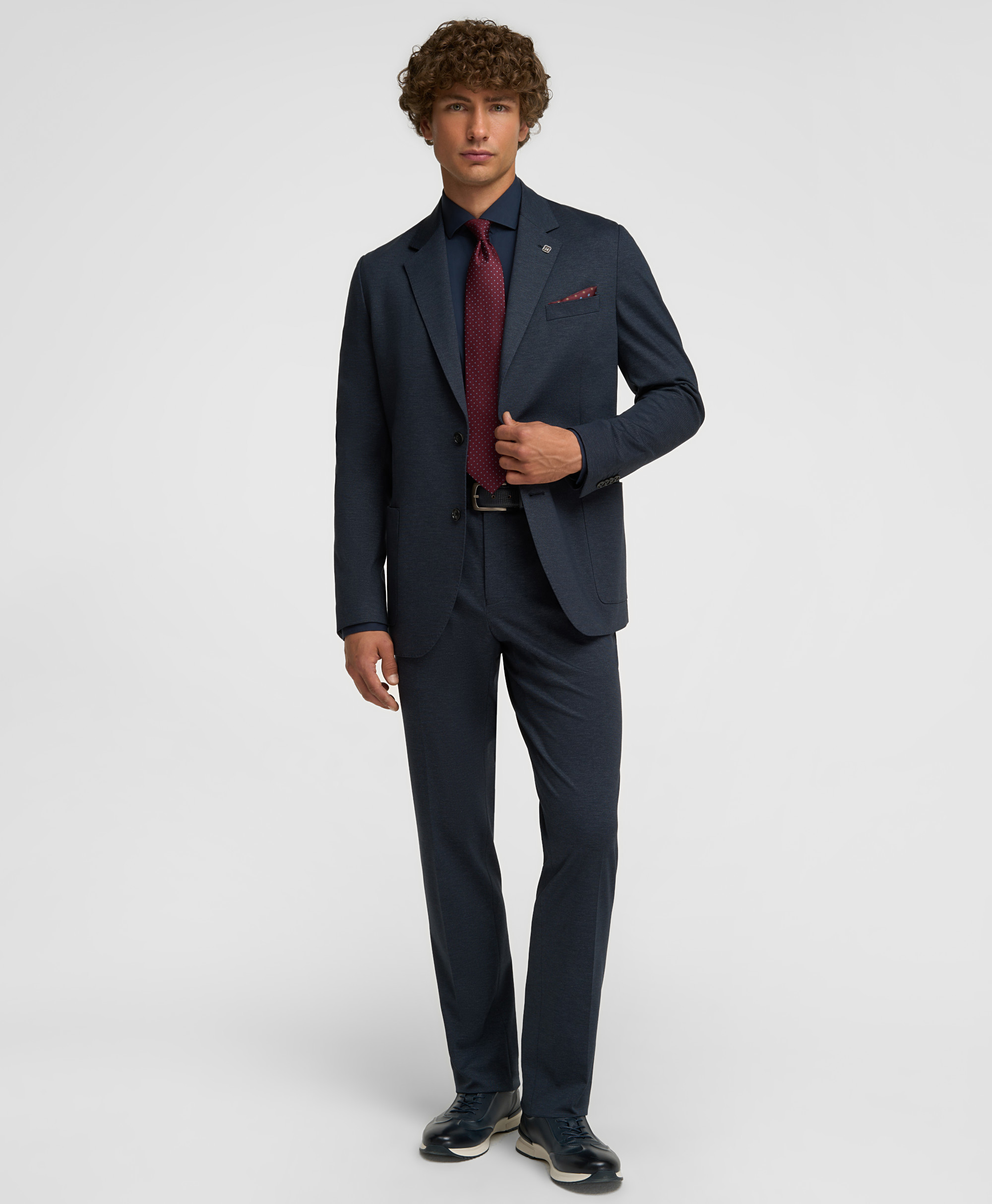 Брюки костюмные трикотажные, прямой силуэт