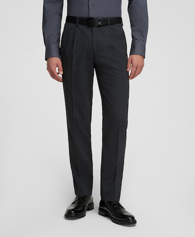 Брюки костюмные из растяжимой шерстяной ткани, прилегающий силуэт