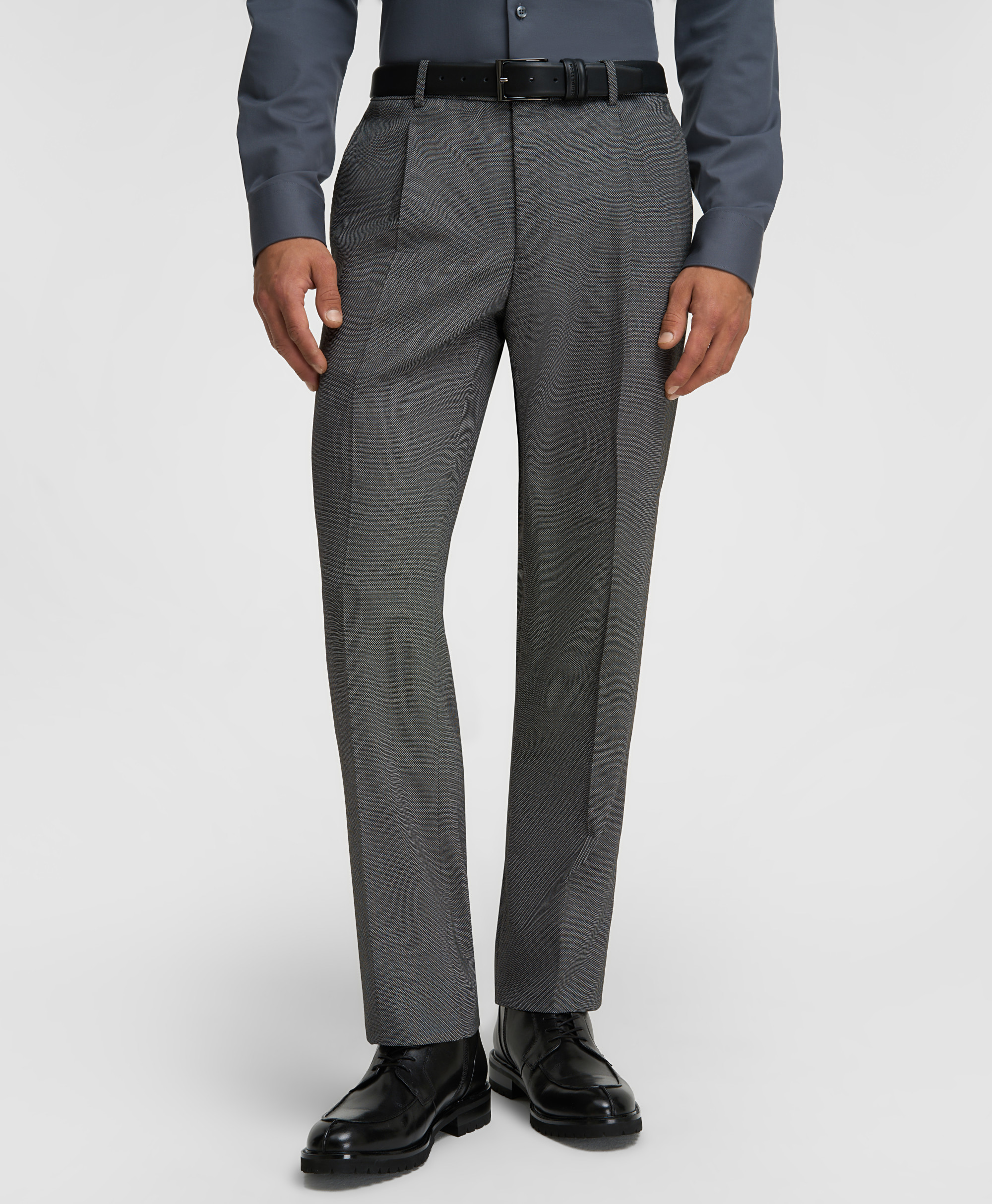 Брюки костюмные из эластичной ткани, прямой силуэт