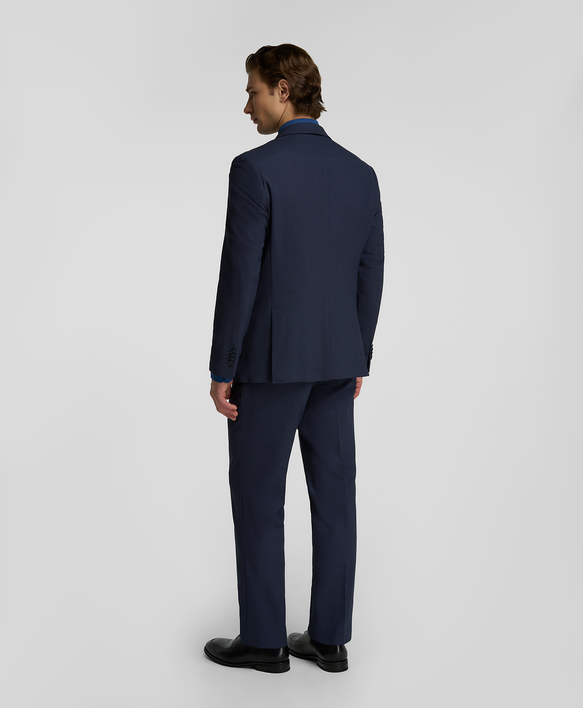 Брюки костюмные из смесовой ткани, прямой силуэт