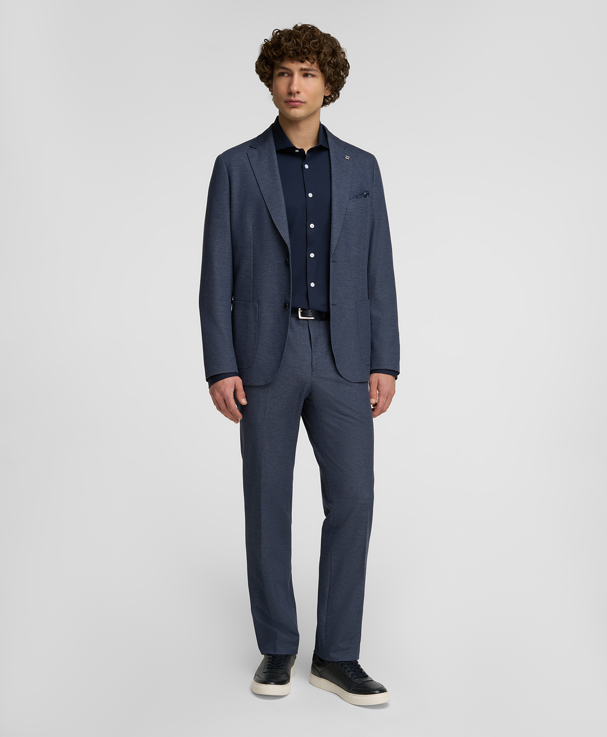 Брюки костюмные из смесовой ткани, прямой силуэт