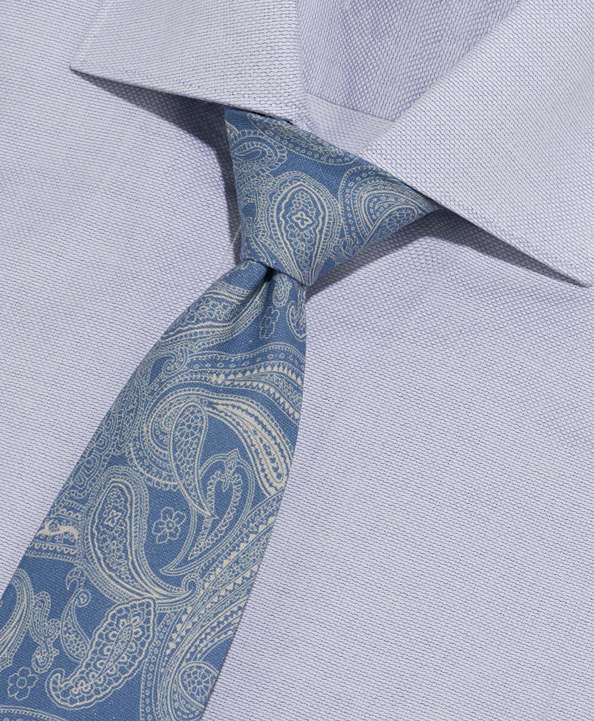 Галстук узкий из смеси натуральных волокон с подкладкой из той же ткани (принтованый лён)